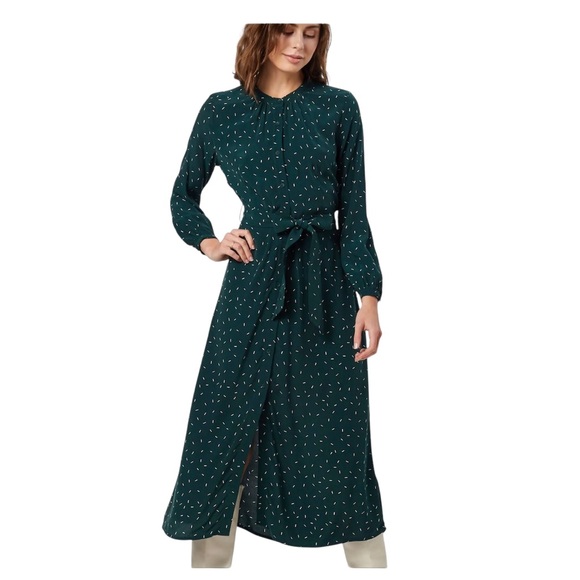 Whistles Sprinkle Print Green Long Sleeve Shirt Dress – Women’s Size 8 - Picture 4 of 14